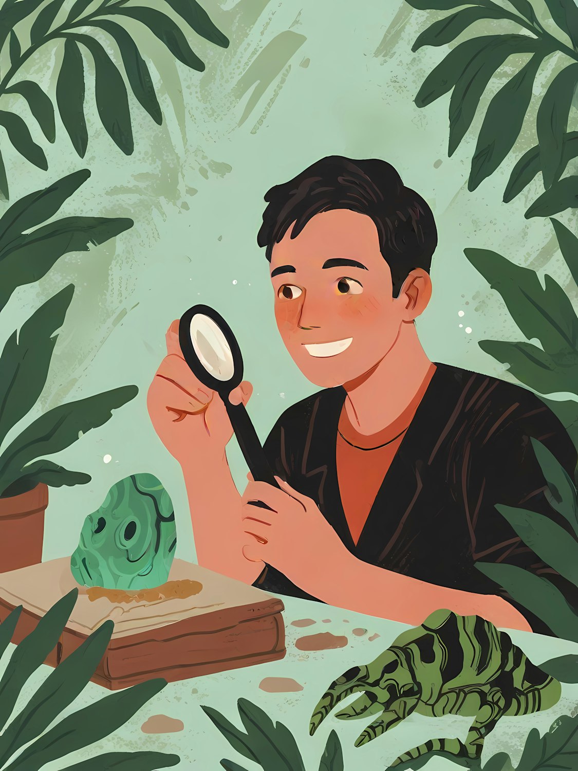 A person looking satisfied and engaged while exploring new film content on a device, implying successful use of discovery tools.