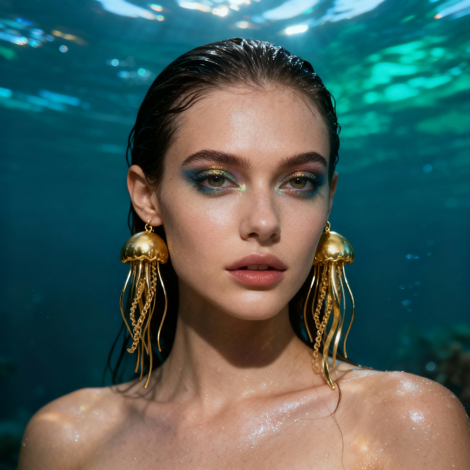 A graceful mermaid in an ethereal underwater setting, embodying the spirit of Madison, Daryl Hannah's beloved character in the romantic sci-fi film Splash.