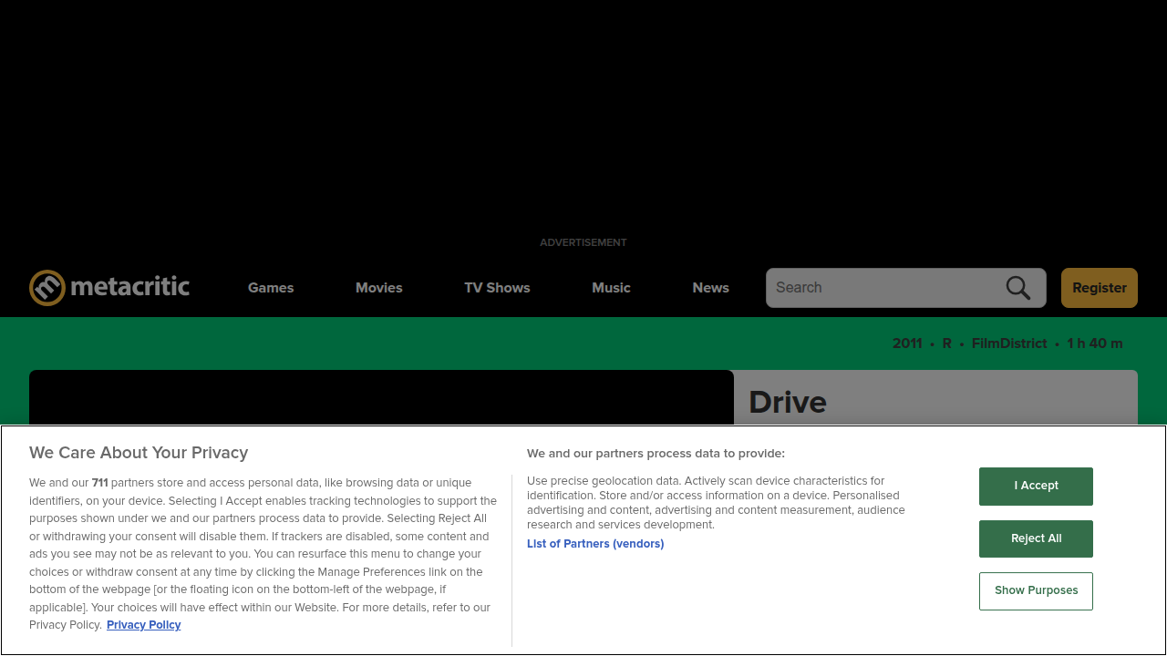 Explore critical reception for "Drive" on Metacritic, highlighting its suspense and emotional depth.
