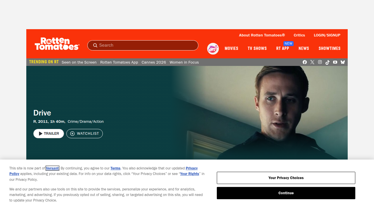 See how Rotten Tomatoes reviewers praised "Drive" for its unique style and impactful imagery.