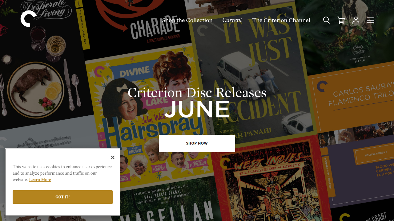 Explore the Criterion Collection homepage, featuring meticulously curated films based on artistic merit.