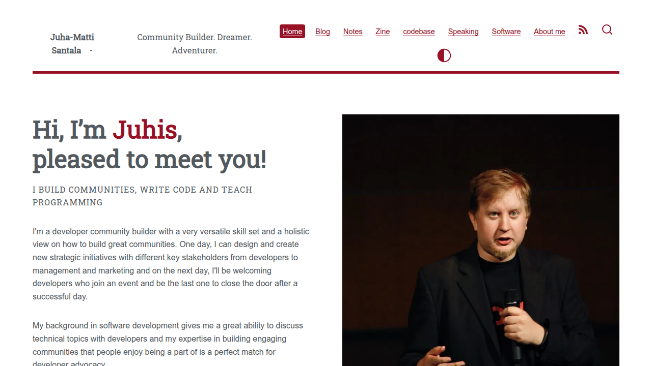 Hamatti.org features articles on various topics, including perspectives on human curation versus algorithms.